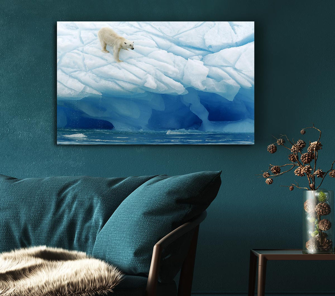 Picture of Polar Bear Ice Canvas Print Wall Art