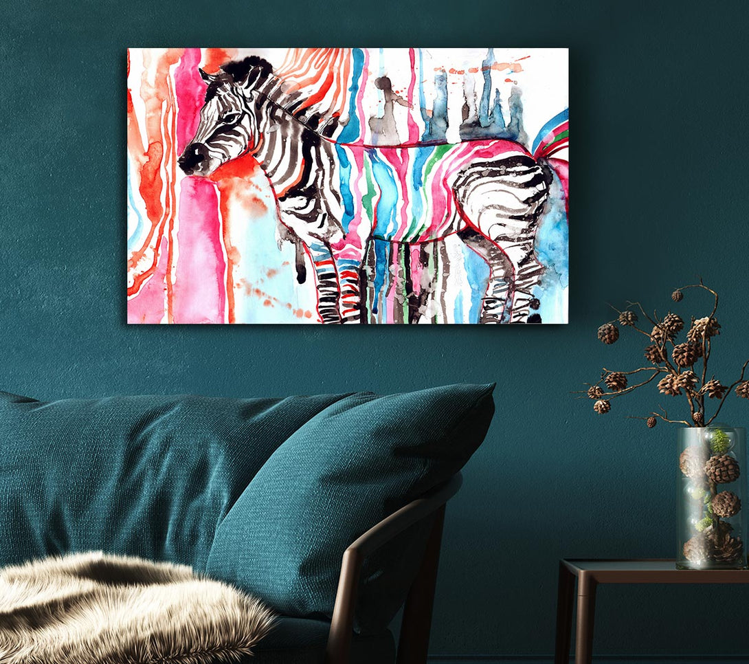 Picture of Funky Zebra Canvas Print Wall Art