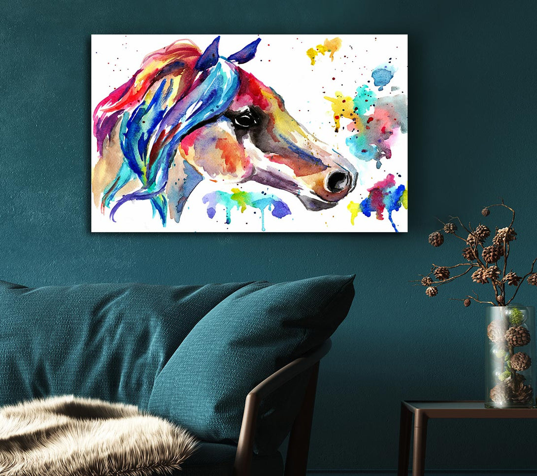 Picture of Rainbow Horse Canvas Print Wall Art