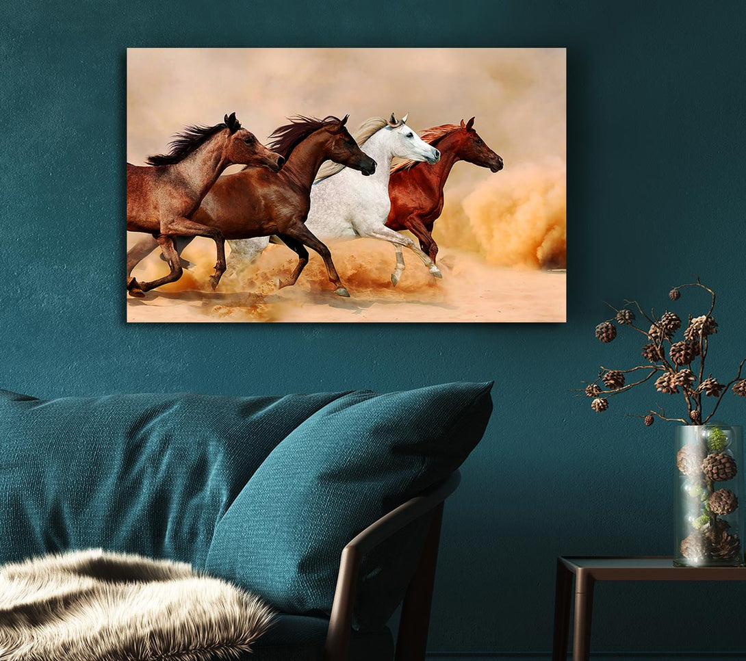 Picture of Horse Stampede Canvas Print Wall Art