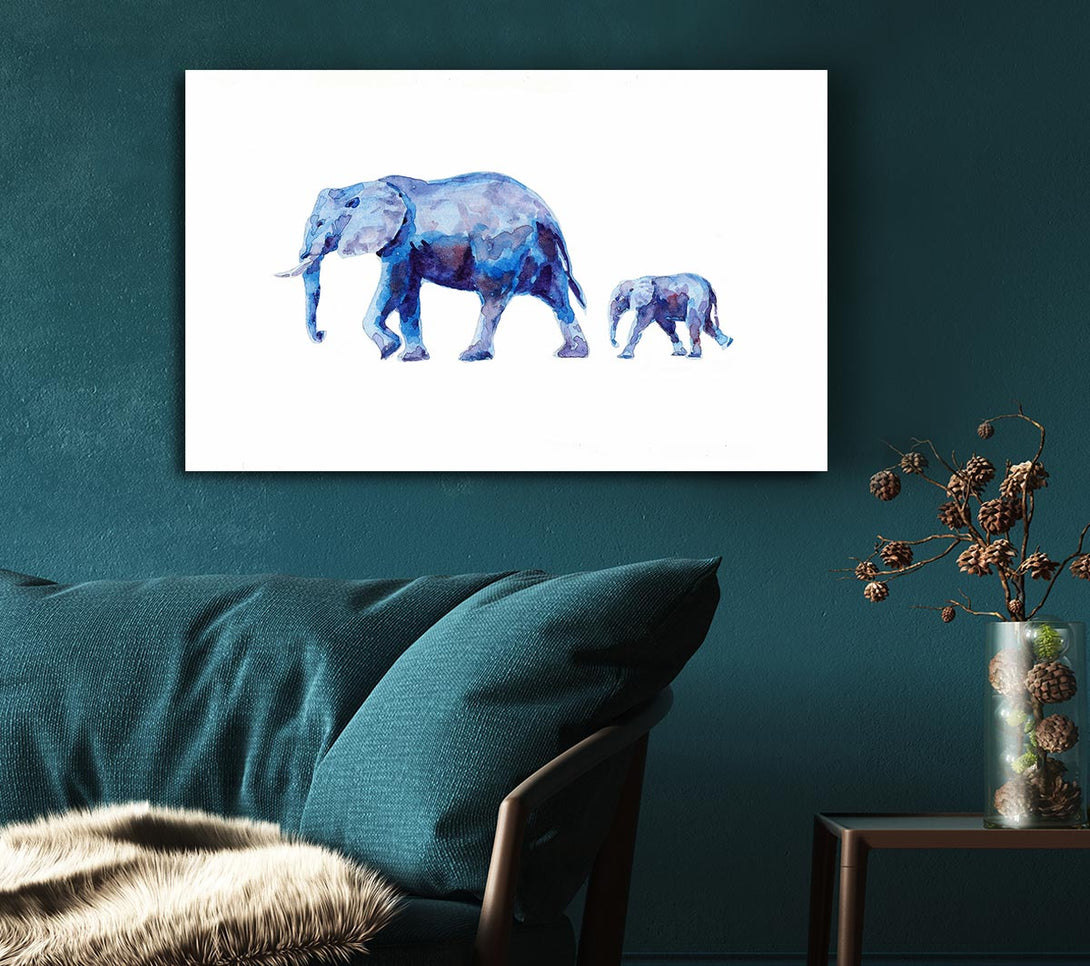 Picture of Mother and Child Elephant Love Canvas Print Wall Art