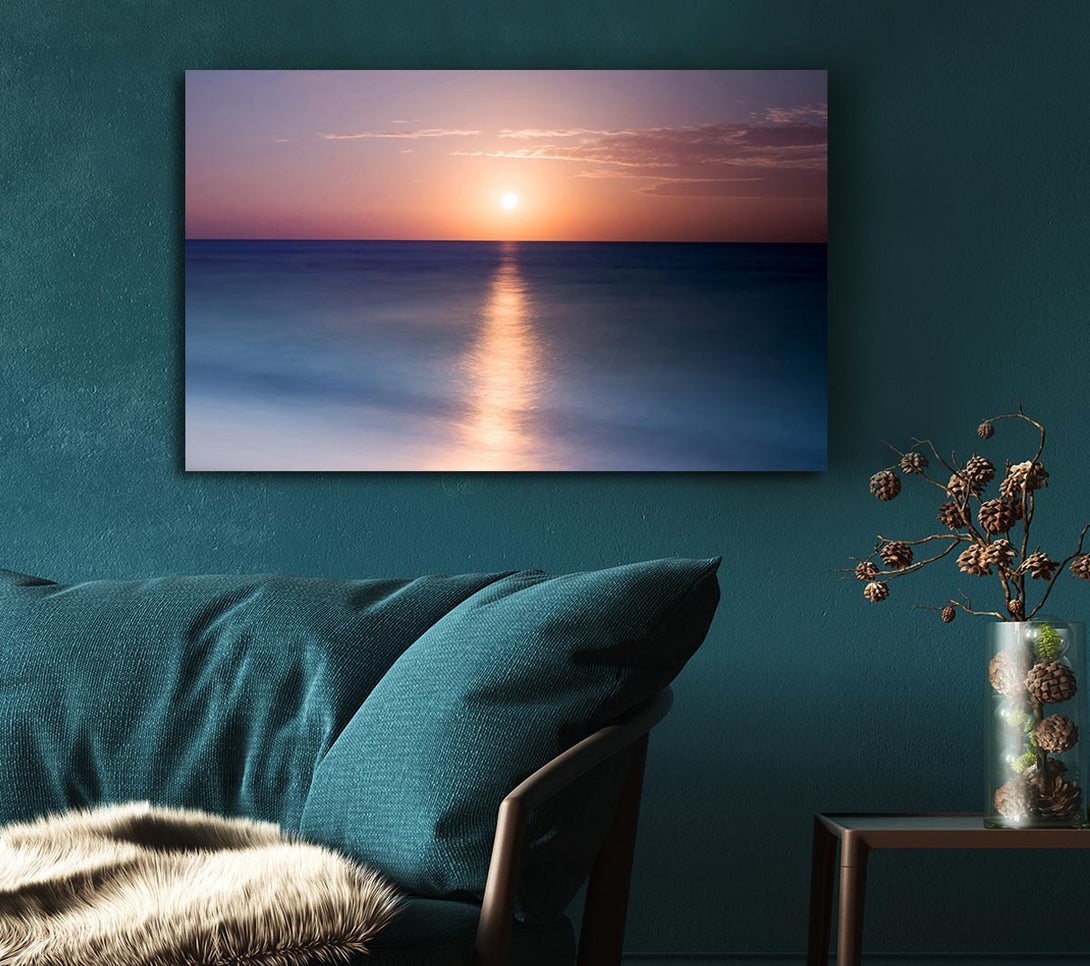 Picture of Tranquil Ocean Sun Canvas Print Wall Art