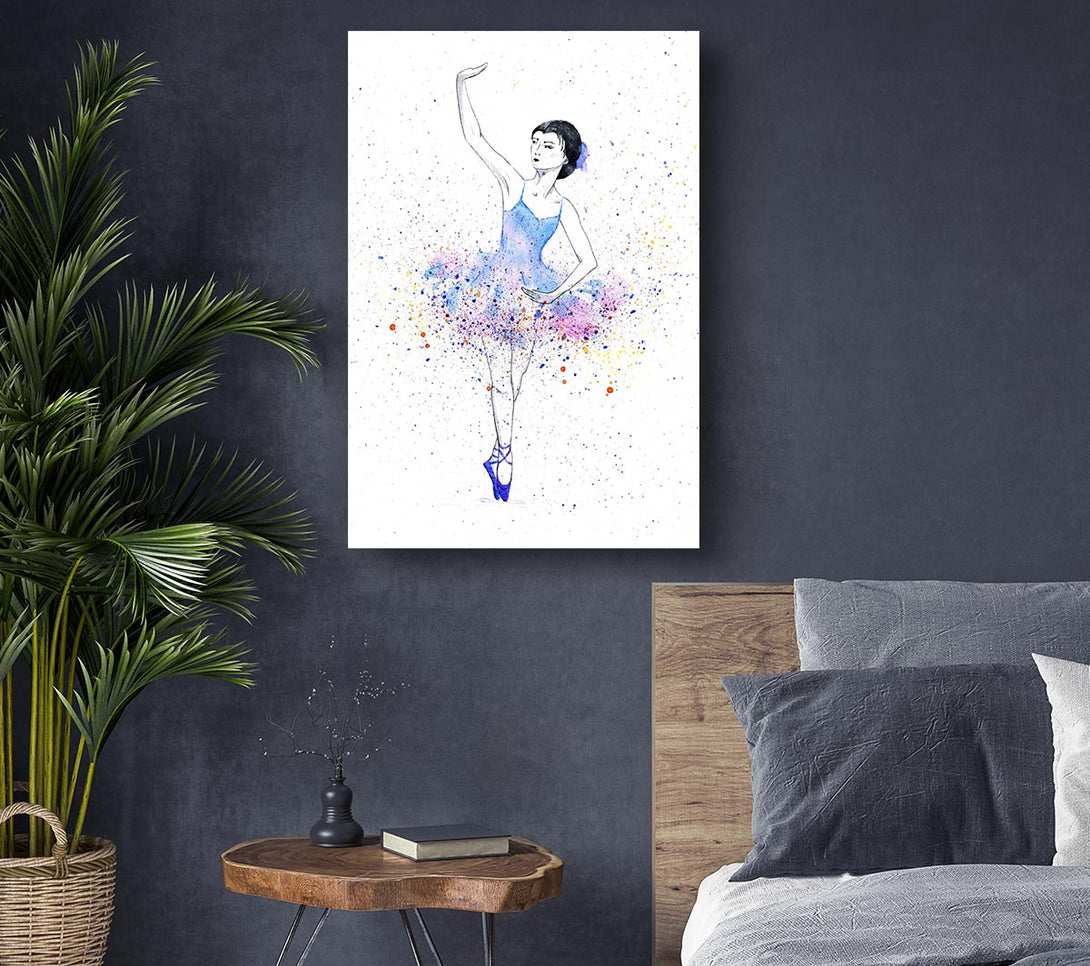 Picture of Blue Pink Ballerina 5 Canvas Print Wall Art