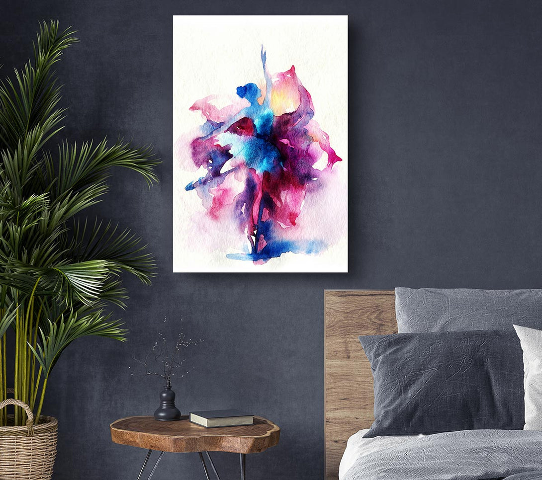 Picture of Blue Pink Ballerina 7 Canvas Print Wall Art