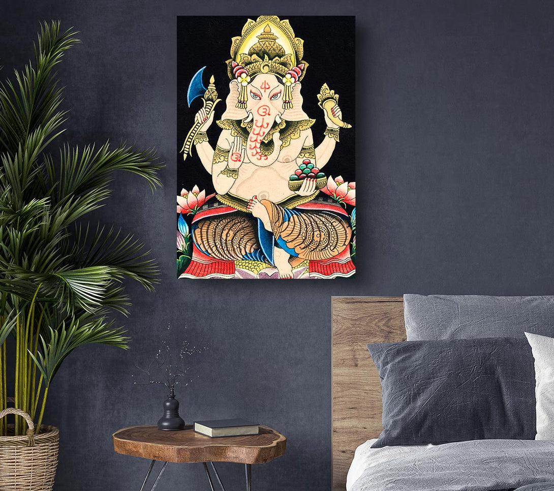 Picture of Hindu God Ganesha 2 Canvas Print Wall Art