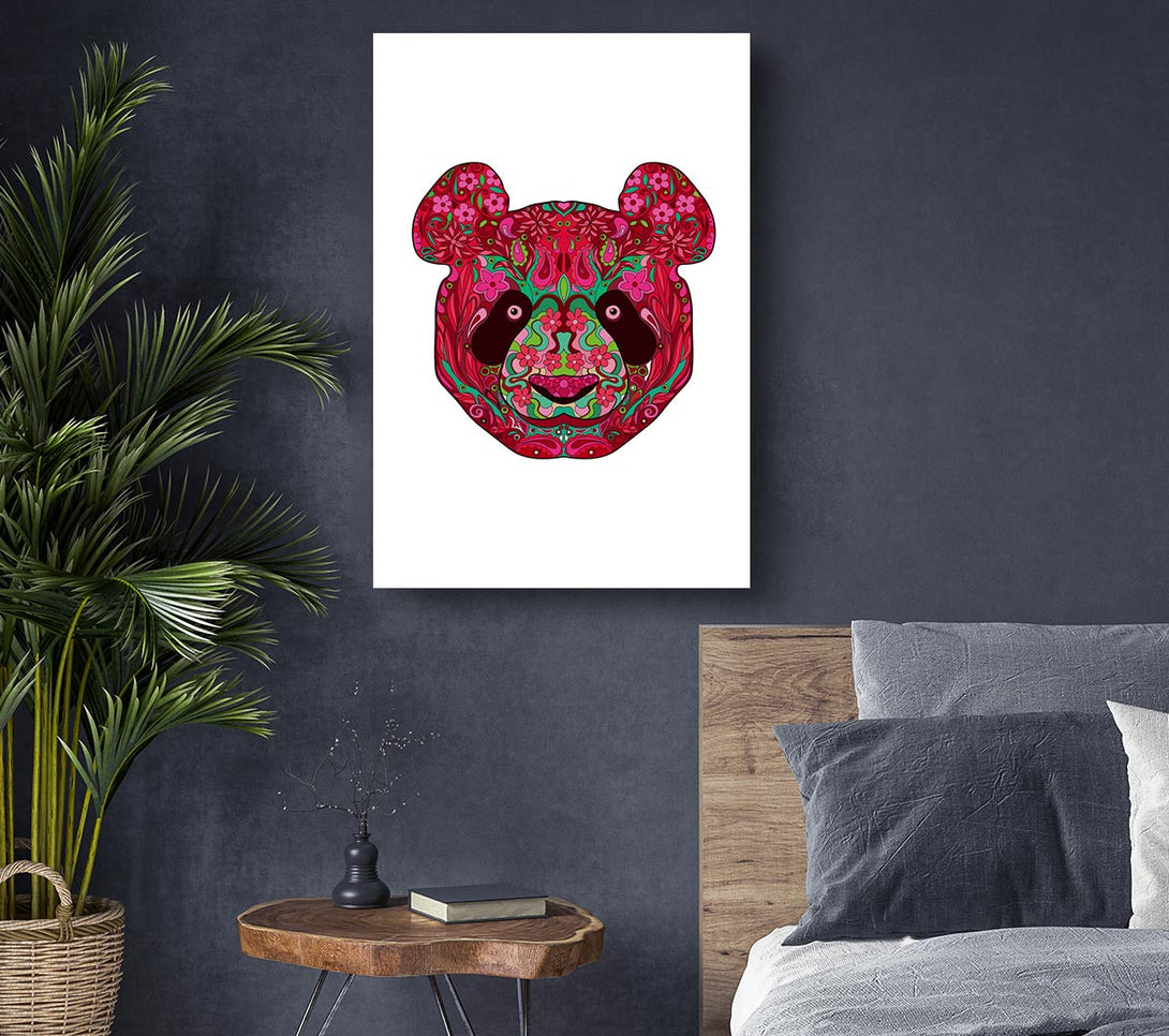 Picture of Flower Panda Canvas Print Wall Art