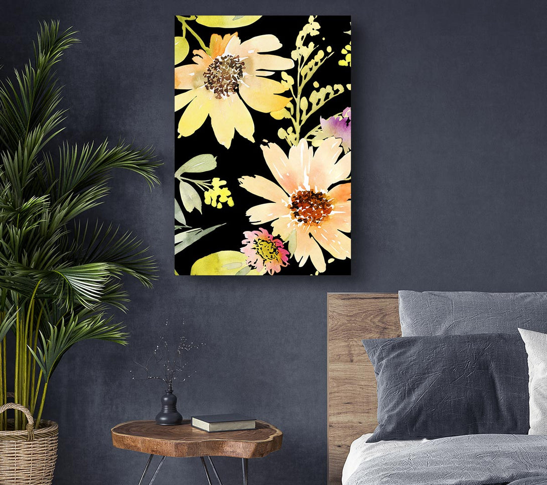 Picture of Large Golden Petals Canvas Print Wall Art