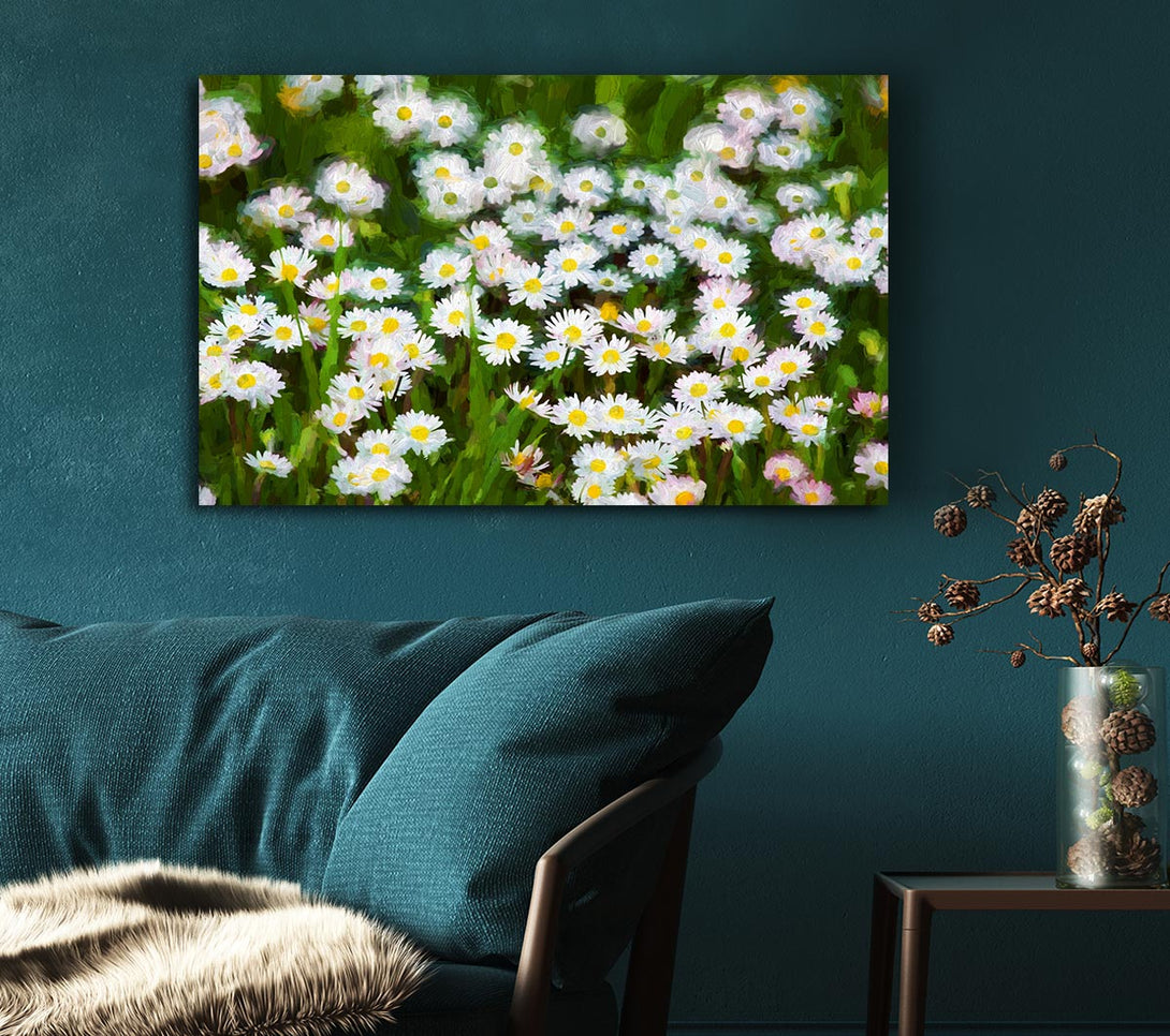 Picture of White Daisy Heaven Canvas Print Wall Art