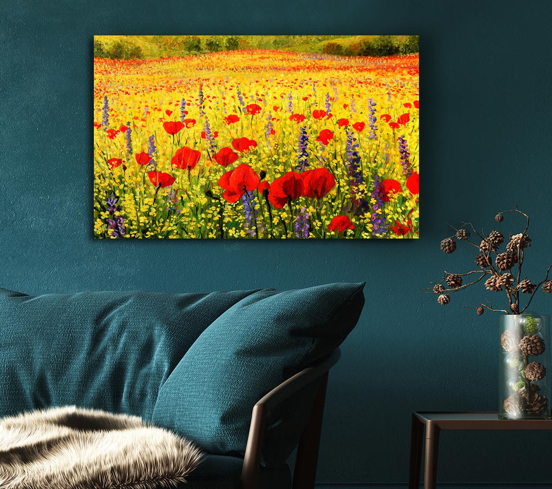 Picture of Poppy And Larkspur Magic Canvas Print Wall Art