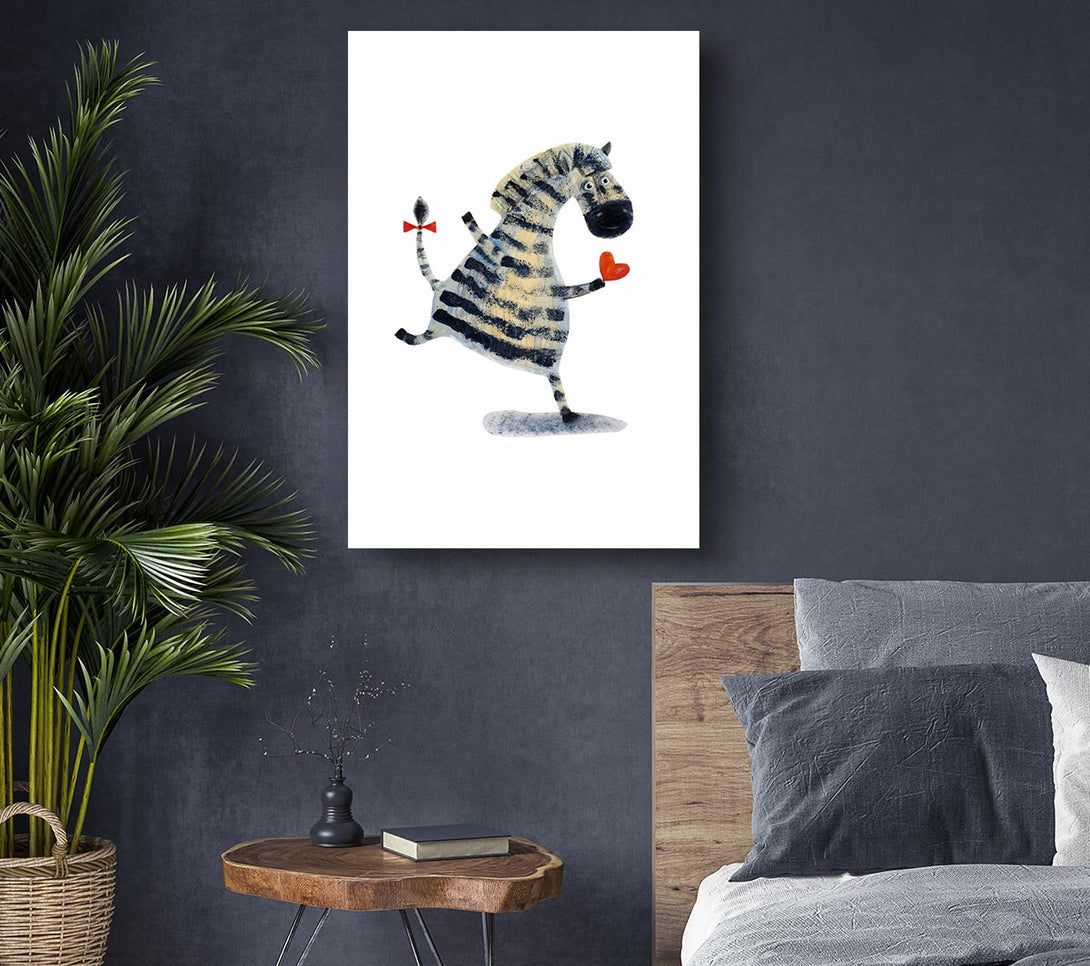 Picture of Dancing Zebra Love Canvas Print Wall Art