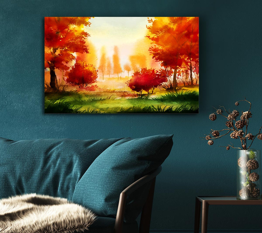 Picture of Autumn Abstract Canvas Print Wall Art