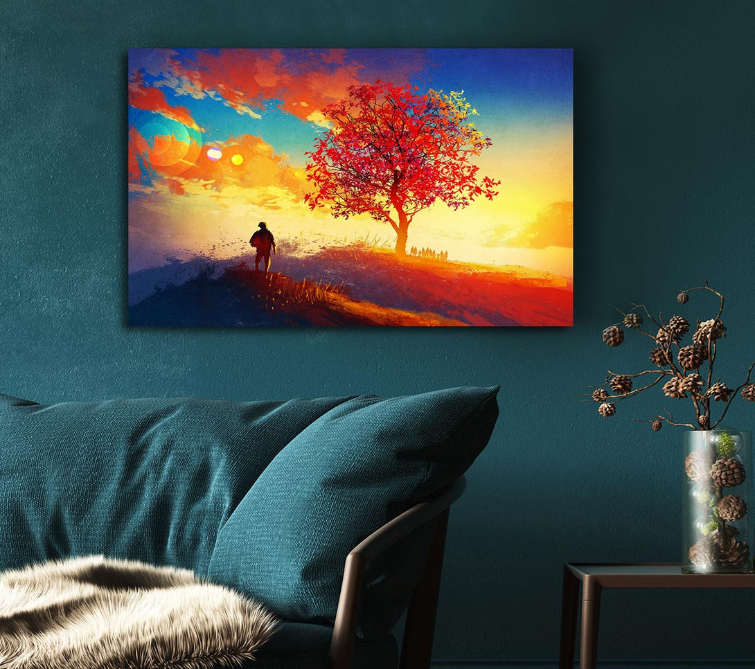 Picture of Autumn Tree Worship Canvas Print Wall Art