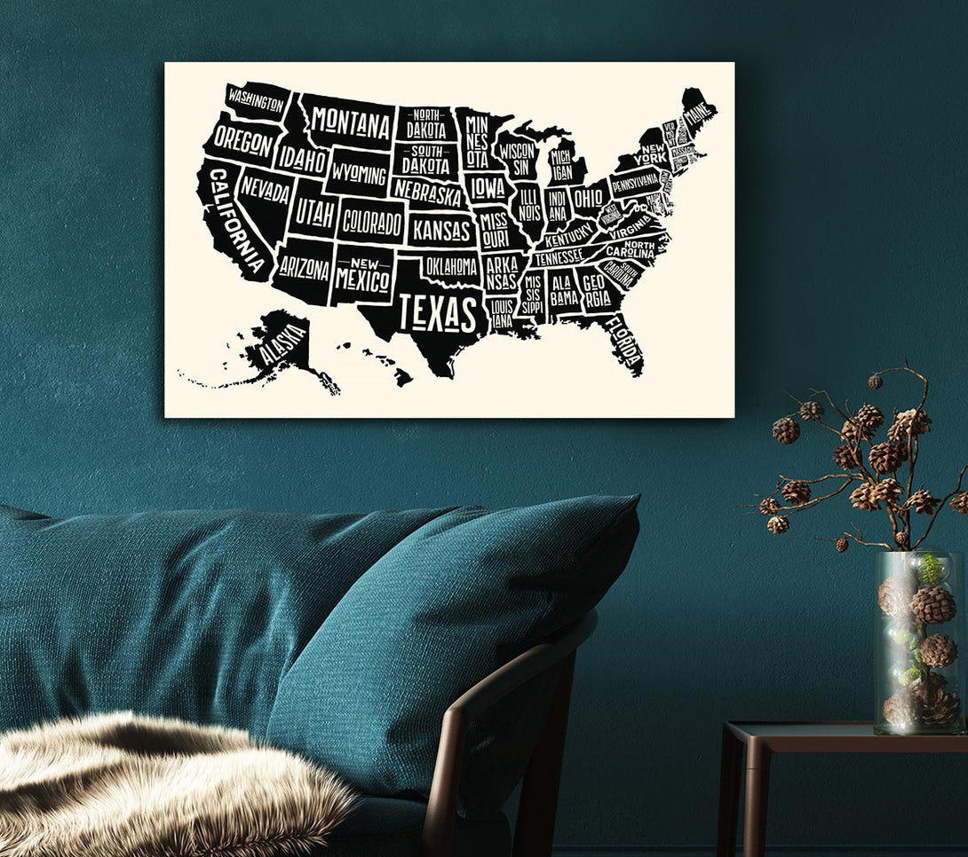 Picture of States Of America 5 Canvas Print Wall Art