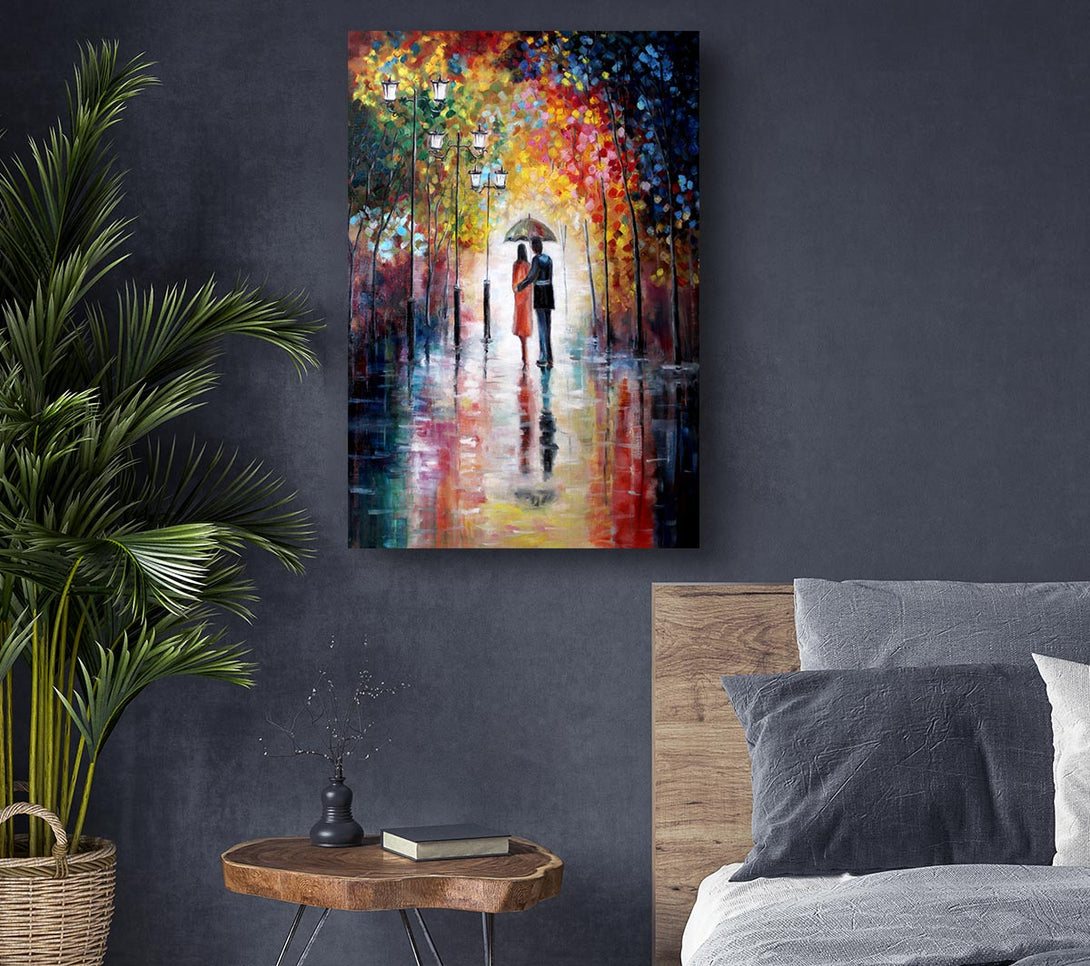 Picture of Romantic Walk Through The City Canvas Print Wall Art