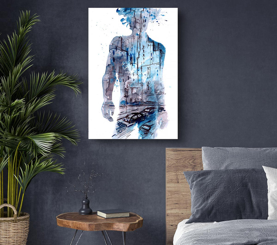 Picture of Man In The City Canvas Print Wall Art