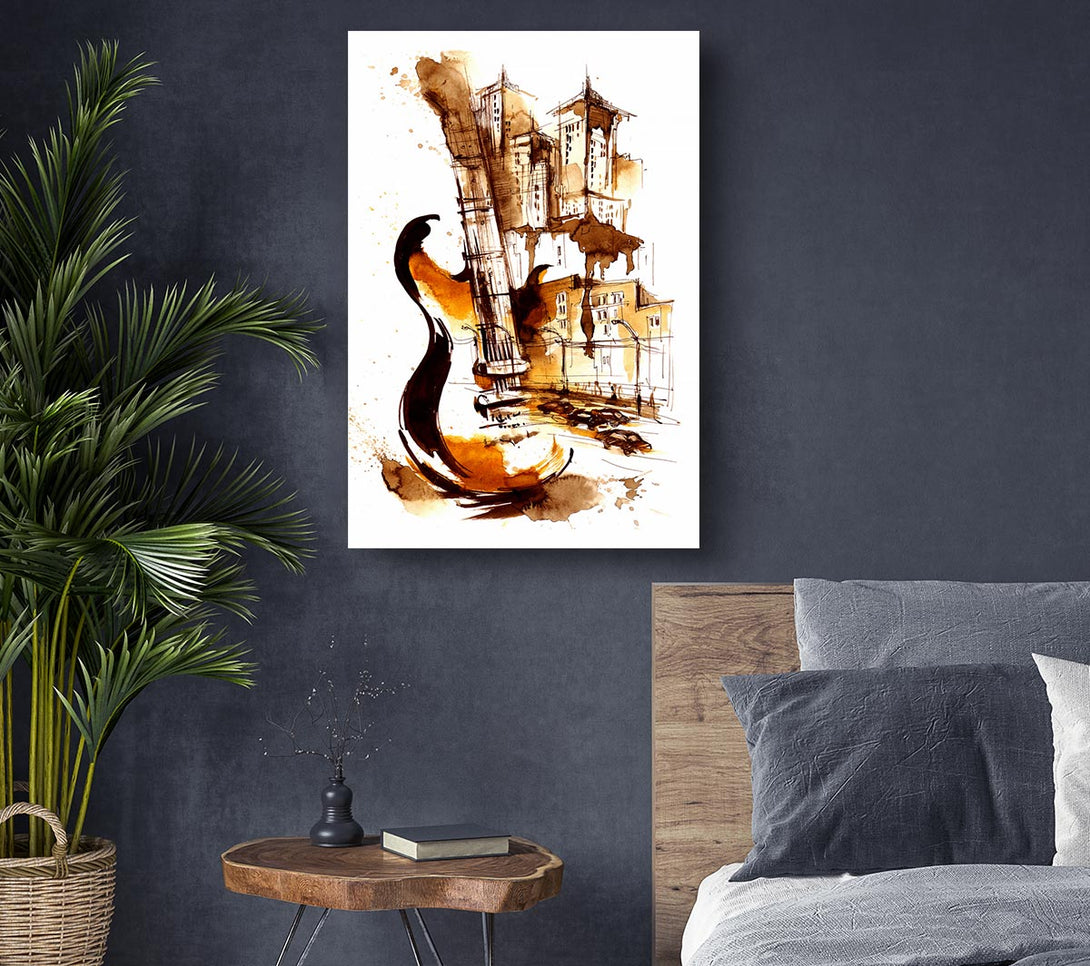 Picture of Music In The City Canvas Print Wall Art