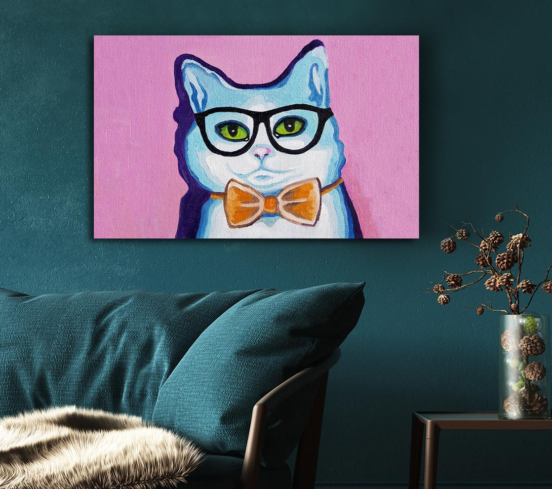 Picture of Clever Cat Canvas Print Wall Art