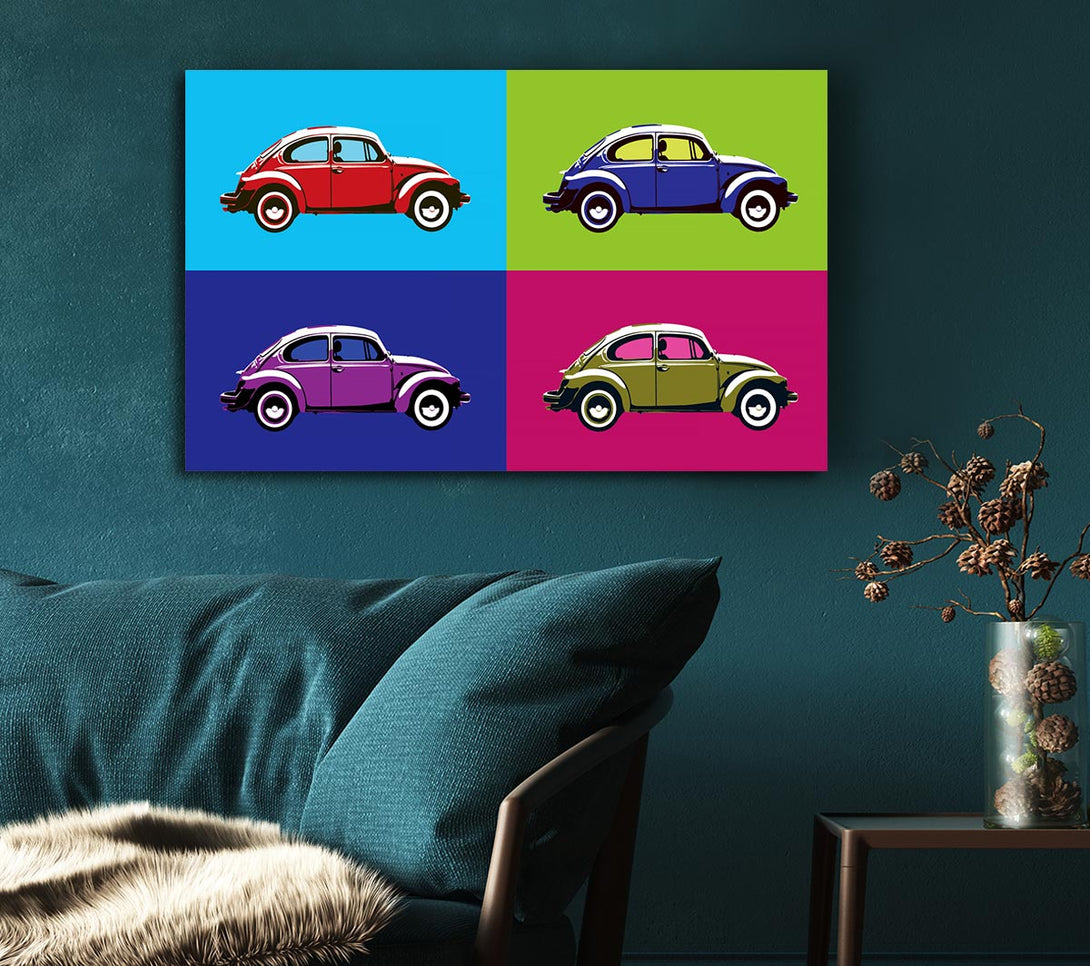 Picture of Beetle Pop Art Canvas Print Wall Art