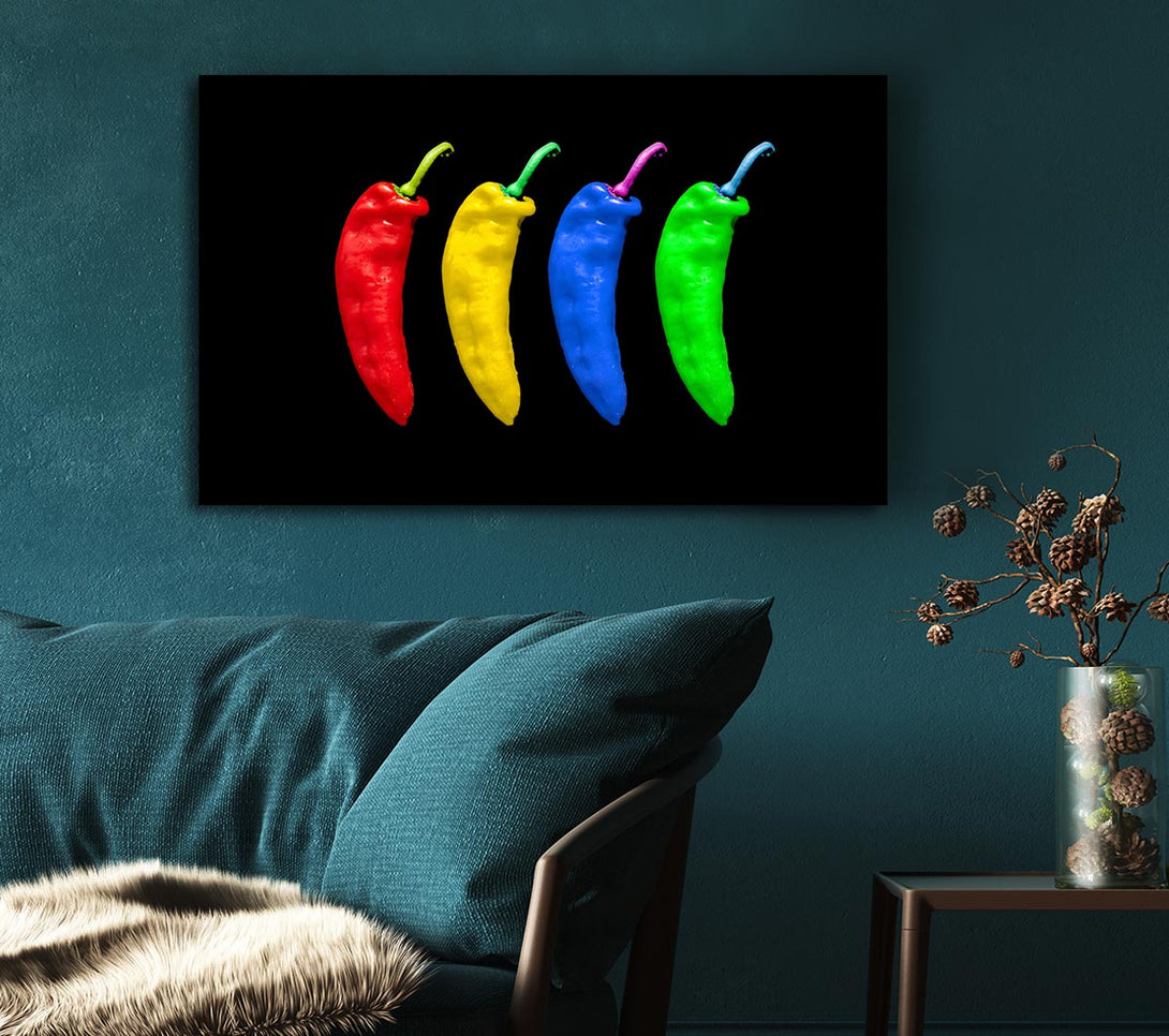 Picture of Vivid Chilis Canvas Print Wall Art