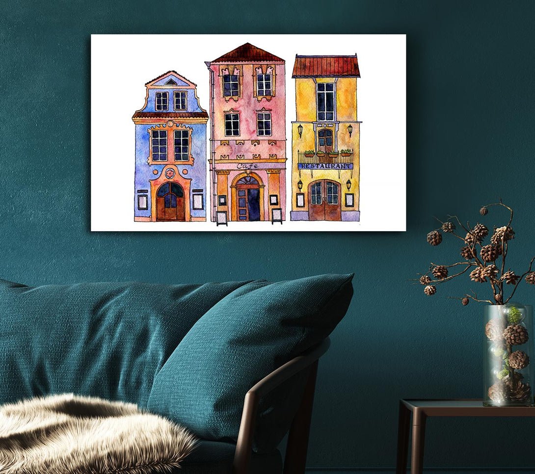 Picture of Town Houses In Paris Canvas Print Wall Art