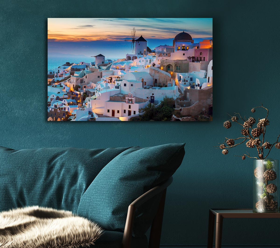 Picture of Santorini At Sunset Canvas Print Wall Art