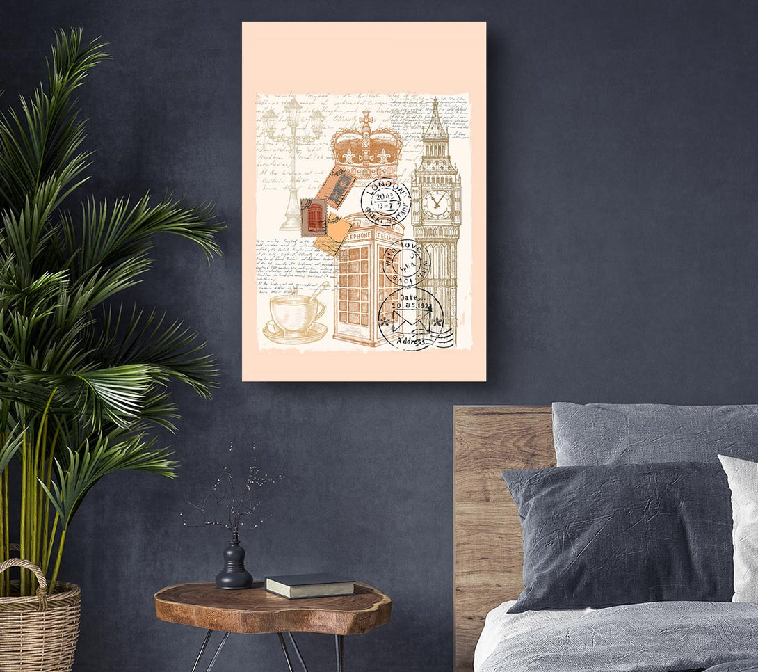 Picture of Passport Stamps Canvas Print Wall Art