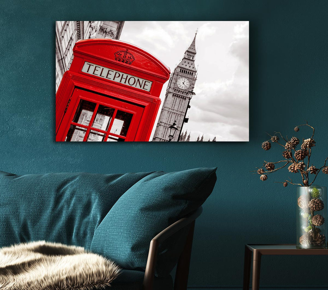 Picture of Big Ben Phone Box Canvas Print Wall Art