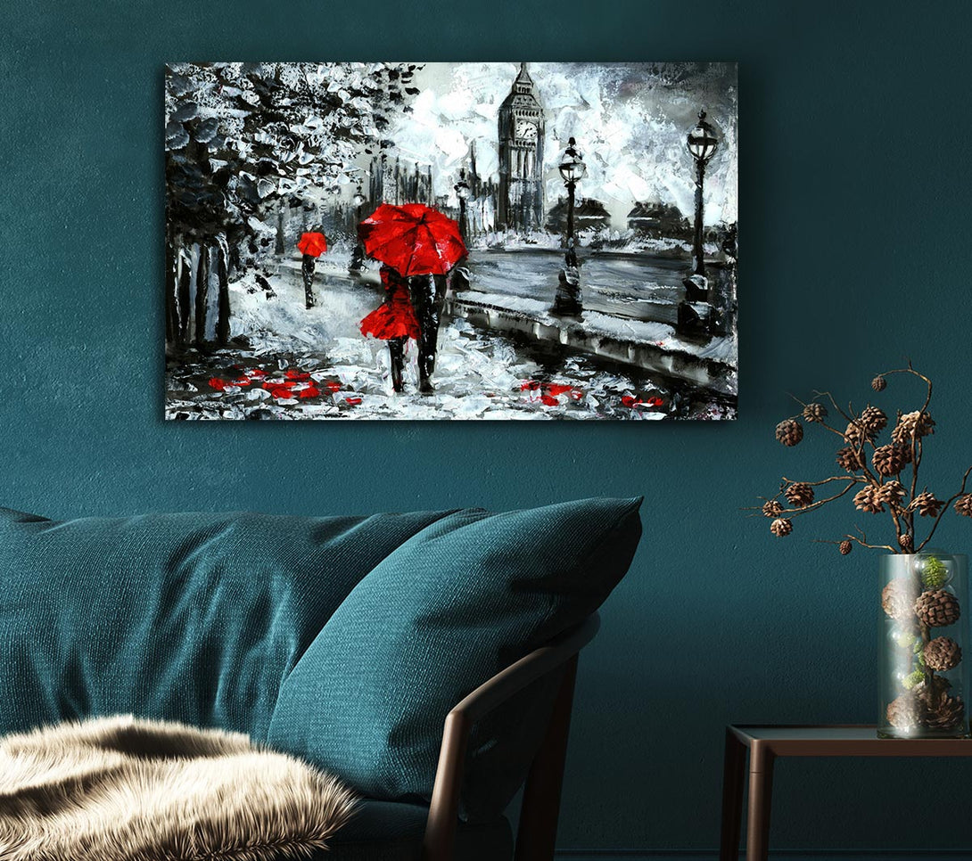 Picture of Lovers In The City Canvas Print Wall Art