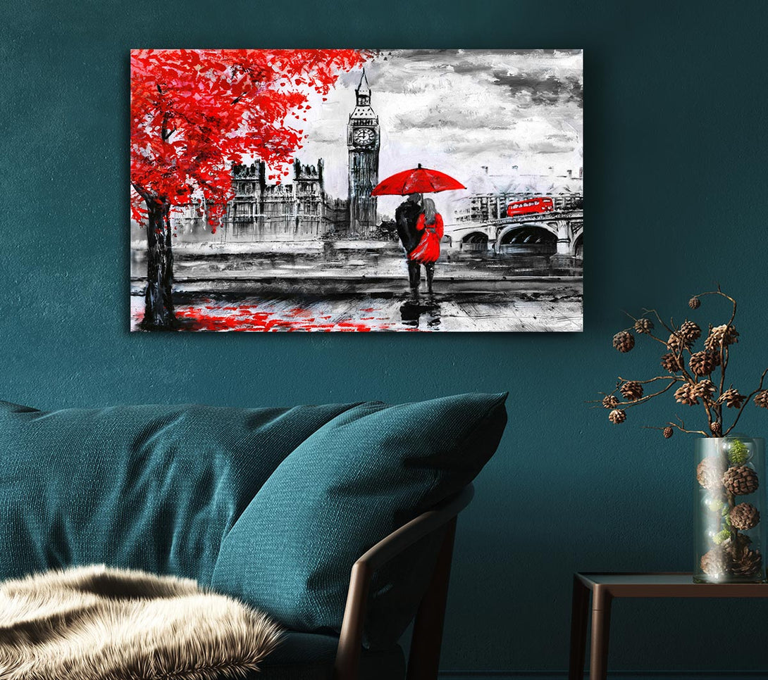 Picture of Romantic Big Ben Walk Canvas Print Wall Art