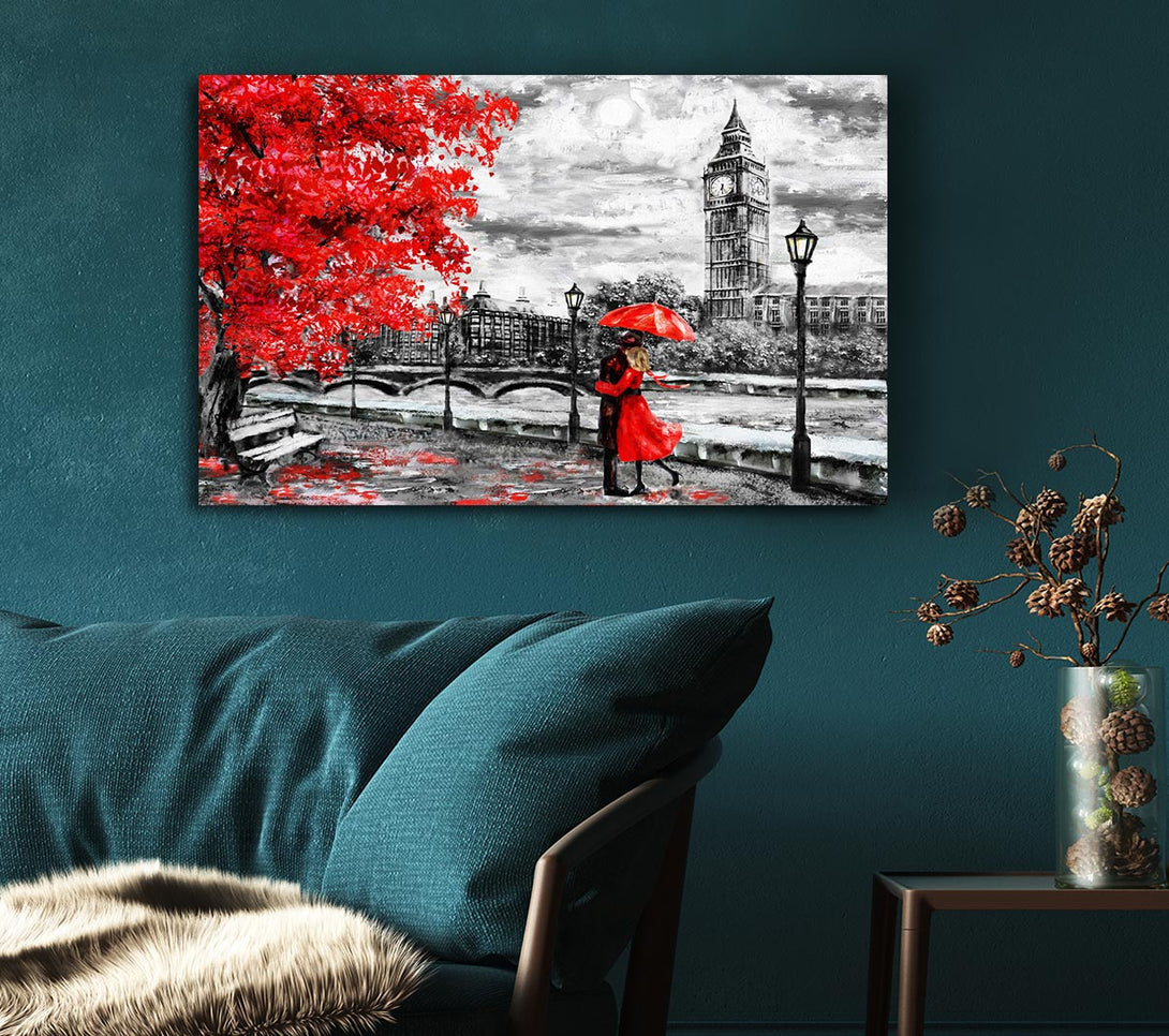 Picture of Honeymoon Couple Big Ben Canvas Print Wall Art