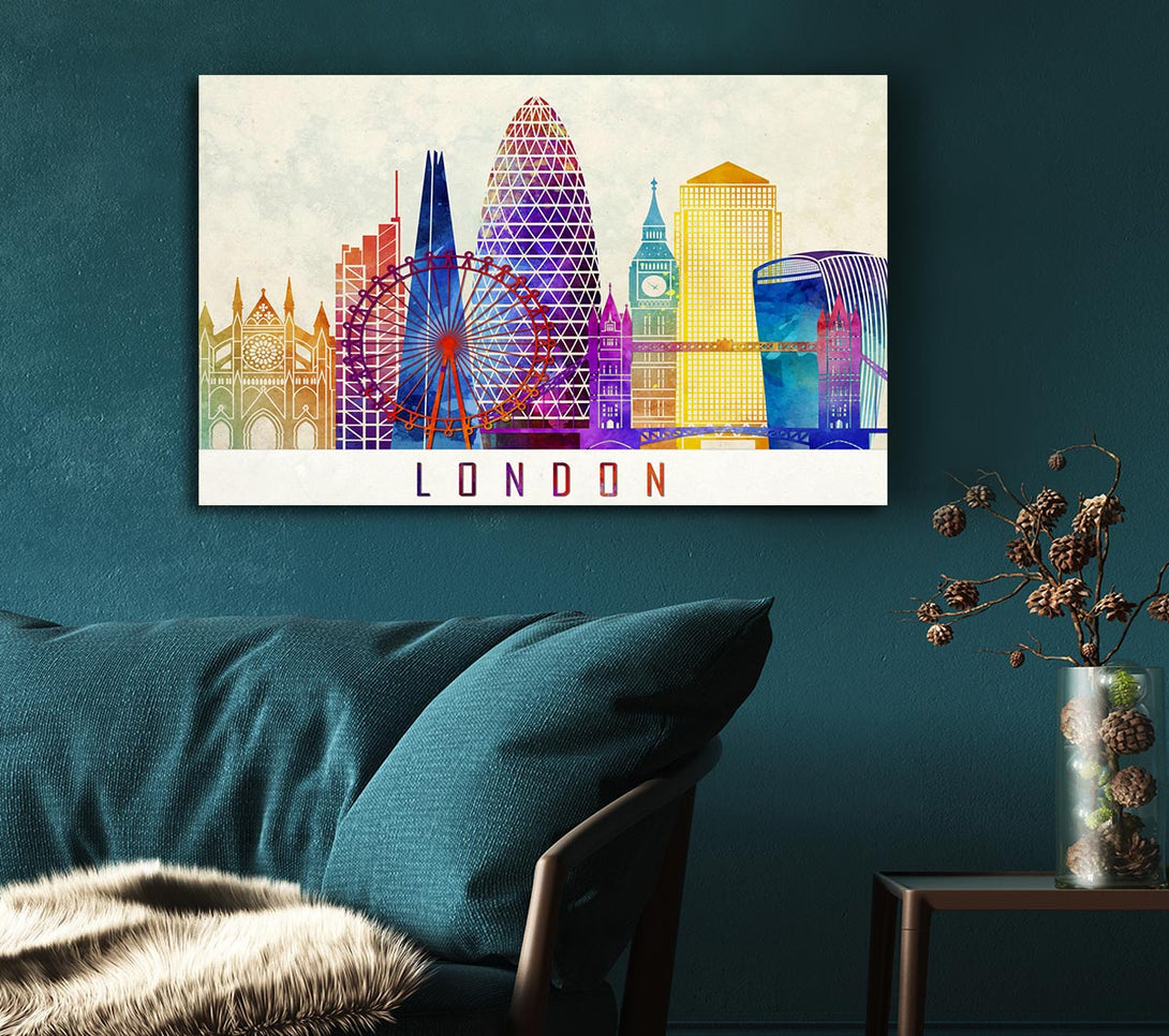 Picture of Rainbow City 2 Canvas Print Wall Art