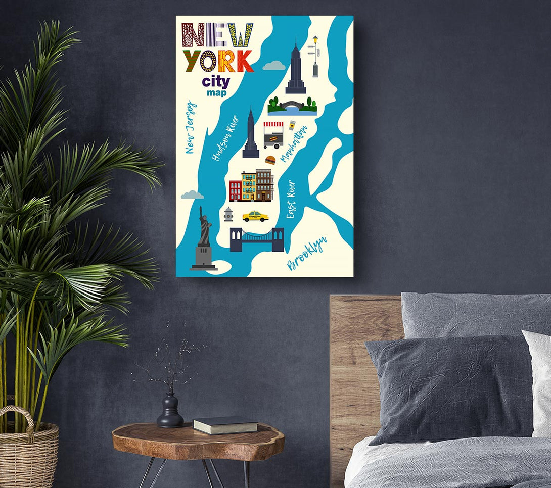 Picture of NYC Map Canvas Print Wall Art