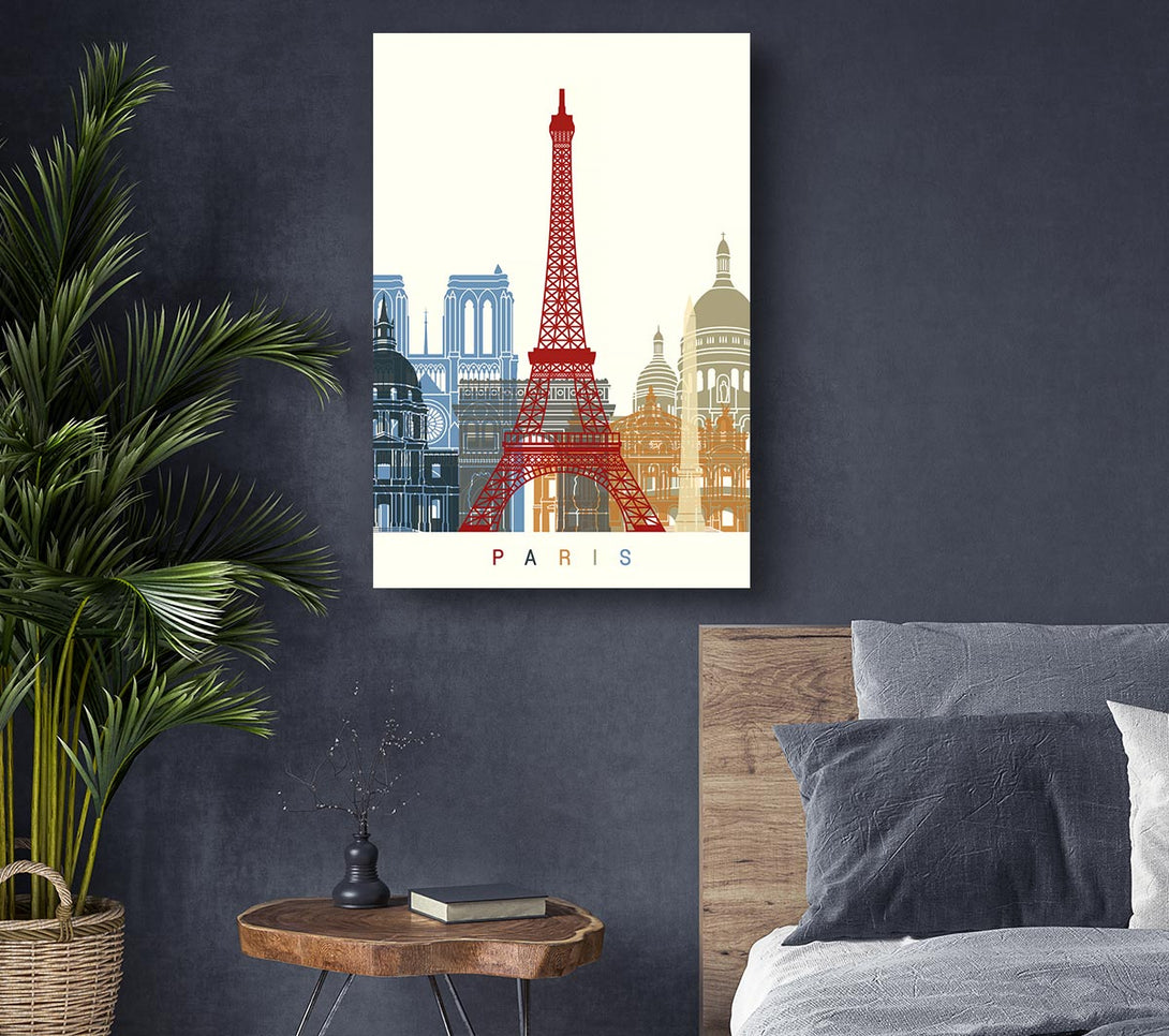 Picture of Eiffel Tower Retro 1 Canvas Print Wall Art