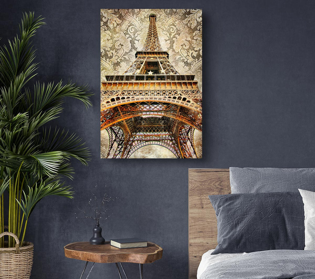 Picture of Eiffel Tower Retro 3 Canvas Print Wall Art