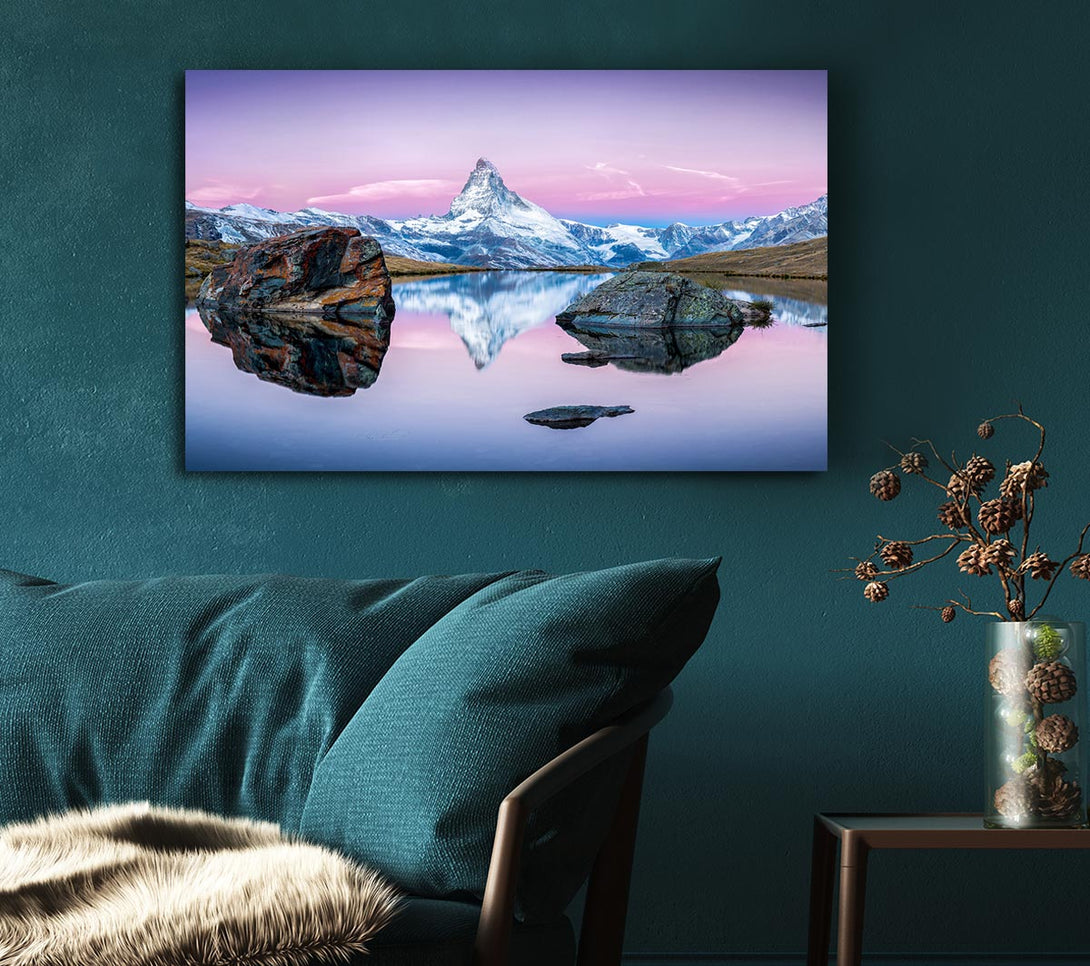 Picture of Snow Mountain Reflections Canvas Print Wall Art