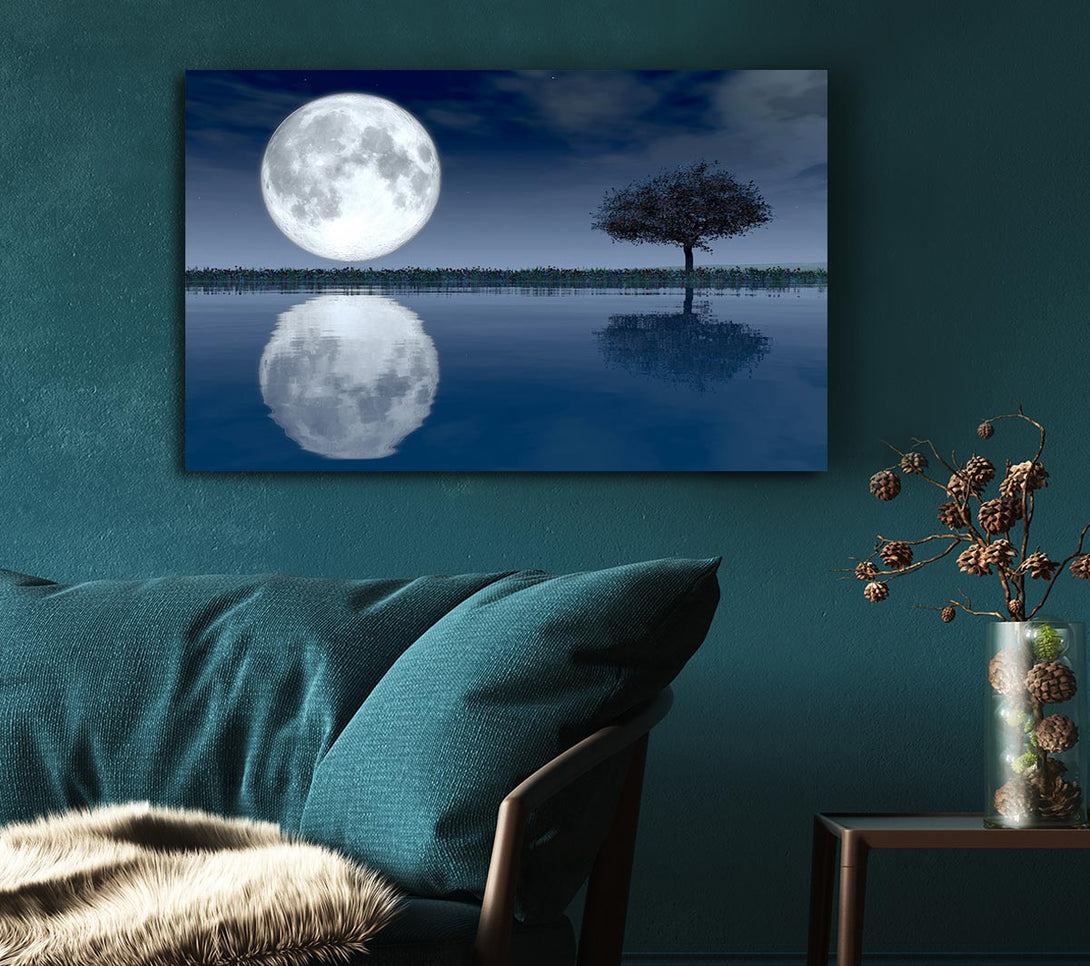 Picture of Moon Reflection Canvas Print Wall Art