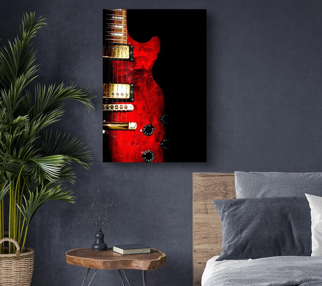 Picture of Red Electric Guitar Canvas Print Wall Art