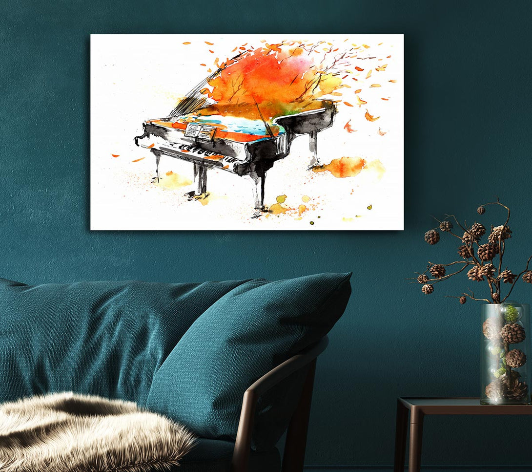 Picture of Autumn Piano Canvas Print Wall Art