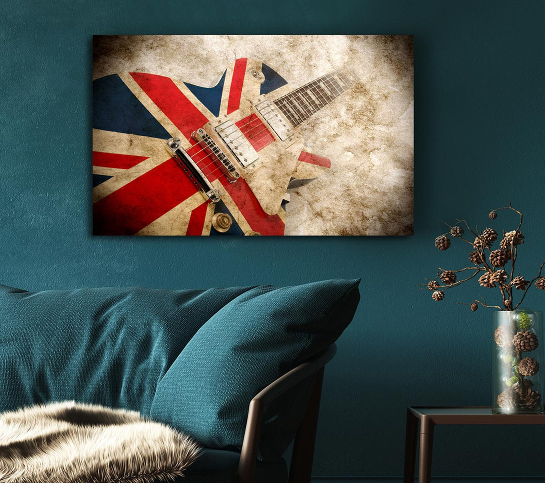 Picture of British Retro Guitar 1 Canvas Print Wall Art