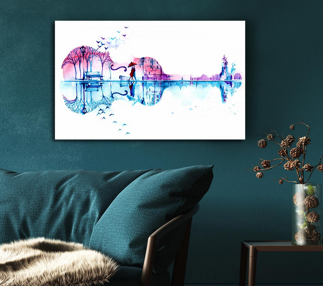 Picture of Violin Treeline Canvas Print Wall Art