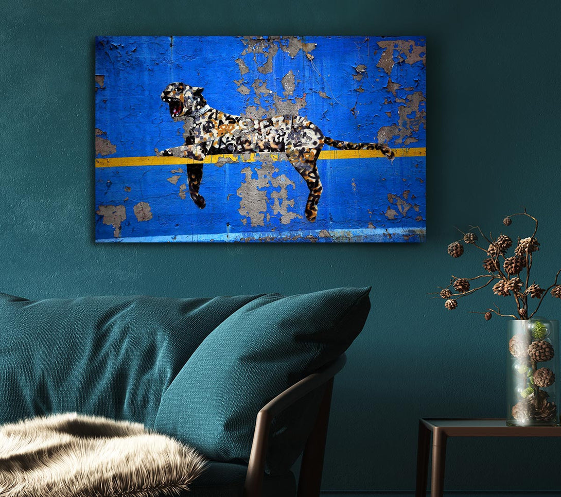 Picture of Blue Leopard Canvas Print Wall Art