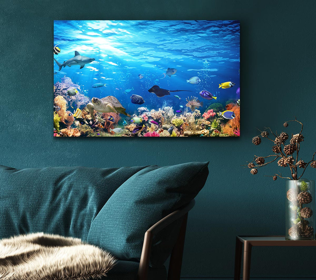 Picture of Creatures in the reef Canvas Print Wall Art