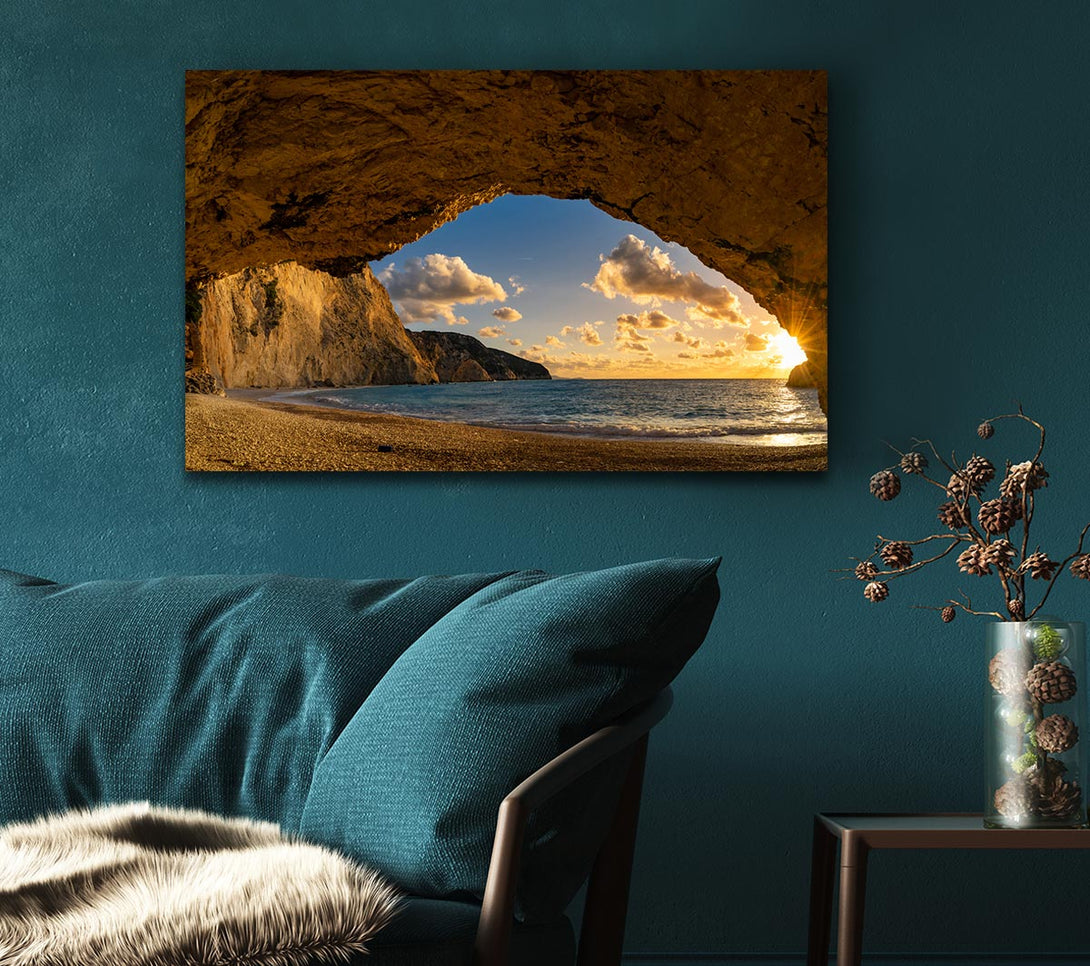 Picture of Cave on the coast Canvas Print Wall Art