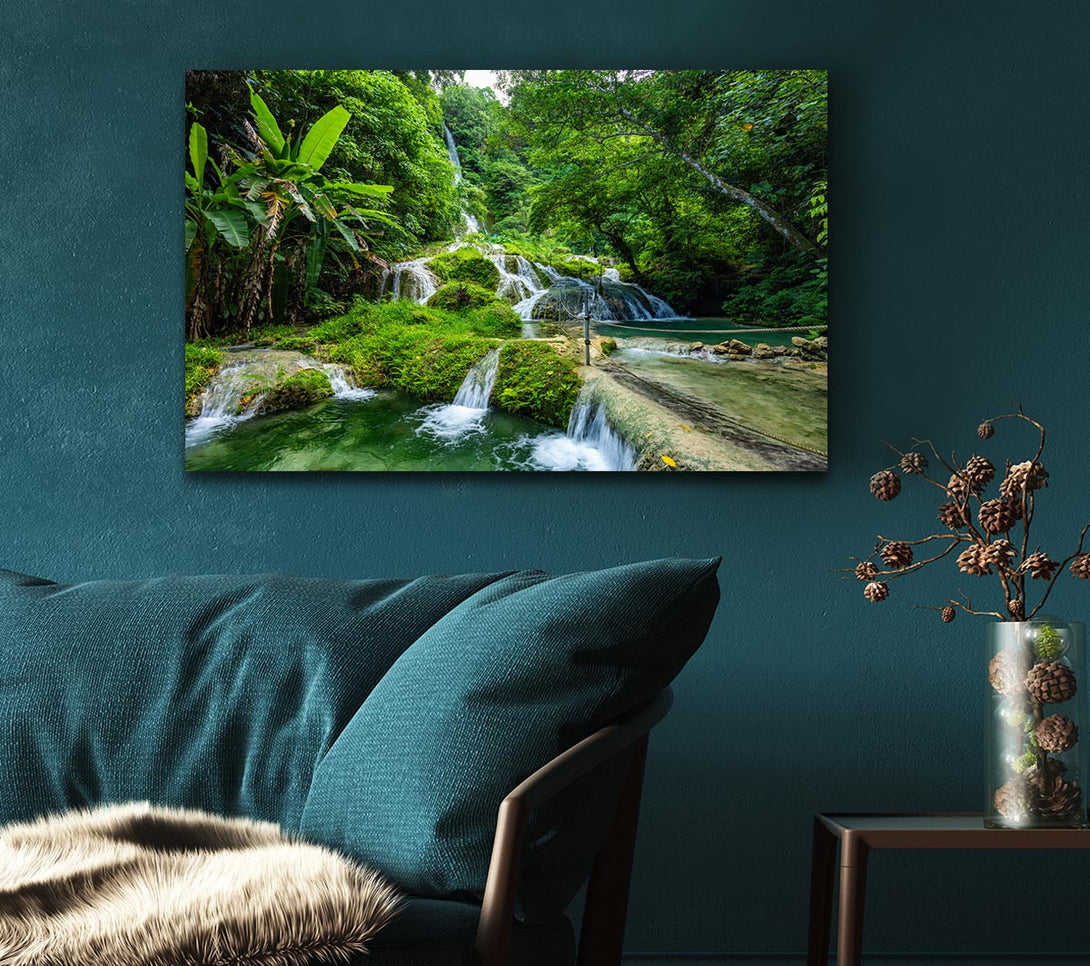 Picture of Green paradise mountain jungle Canvas Print Wall Art