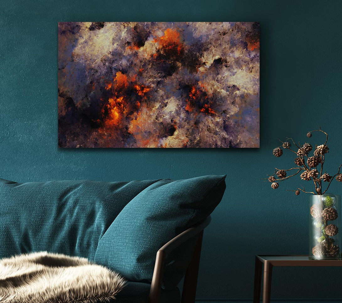 Picture of Volcanic ash colour splash Canvas Print Wall Art