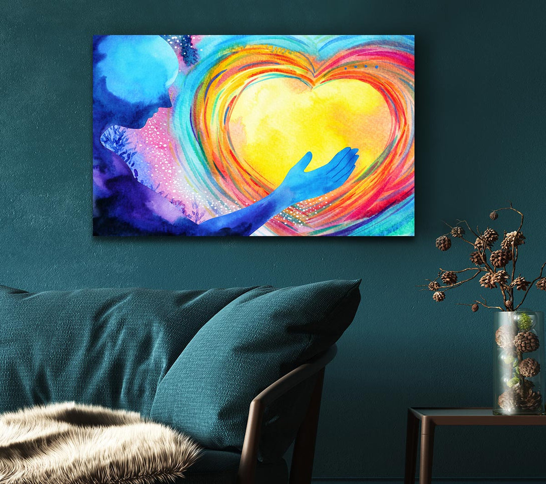 Picture of Water colour warming heart Canvas Print Wall Art