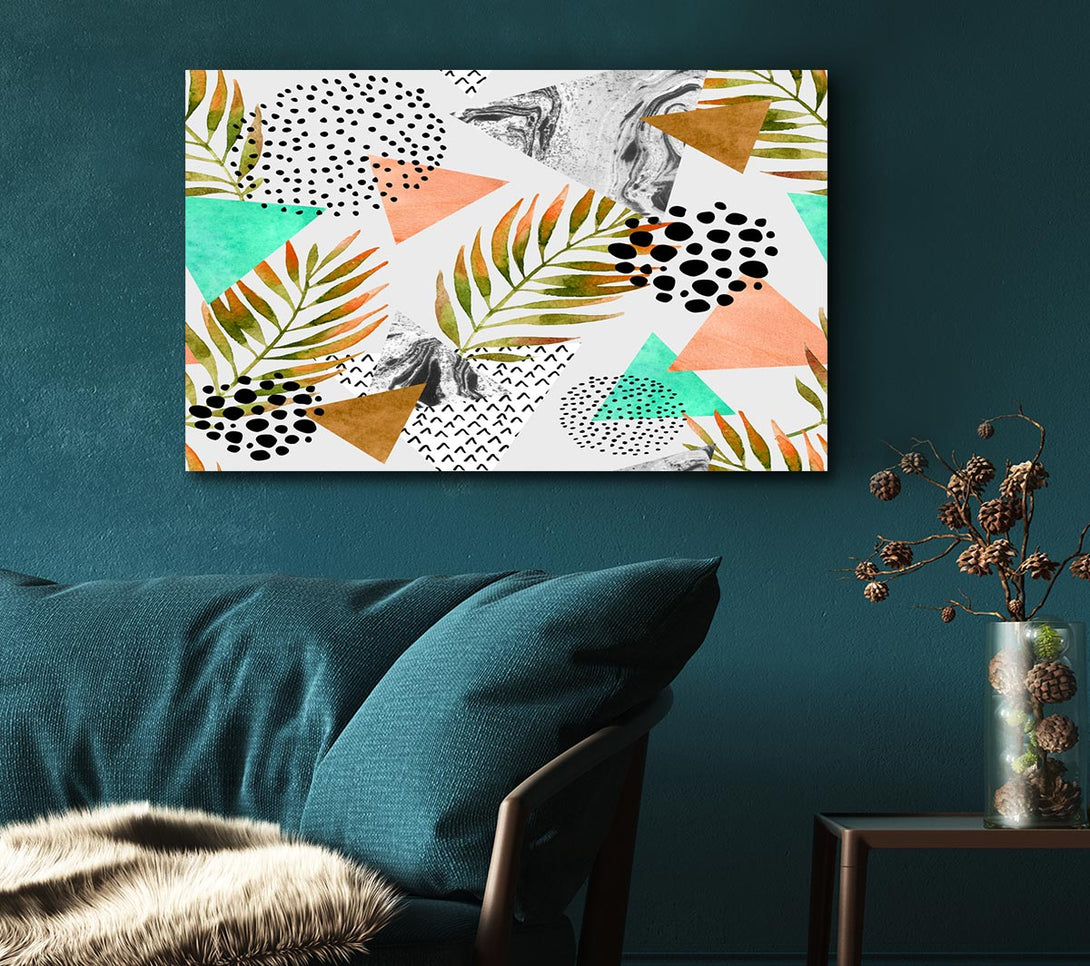 Picture of Mix Mid Century Plants And Patterns Canvas Print Wall Art