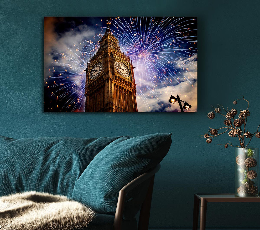 Picture of Big Ben On New Years Canvas Print Wall Art