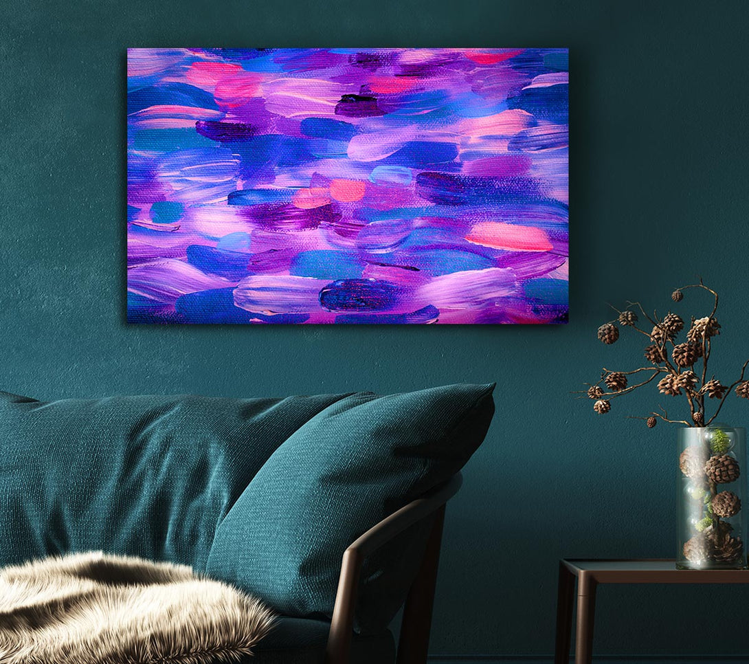 Picture of Purple And Lilac Brush Strokes Canvas Print Wall Art