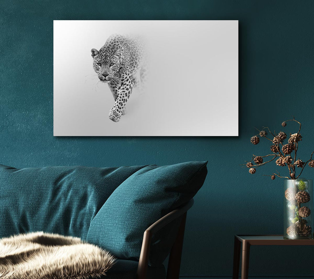 Picture of Leopard In The Mist Canvas Print Wall Art